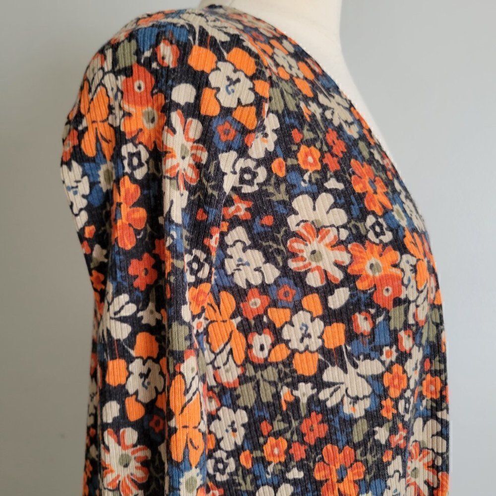 EUC LULAROE DITSY FLORAL LONG LIGHT WEIGHT POCKET CARDIGAN SIZE XS - Picture 7 of 13